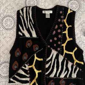 Animal Print Knit Vest